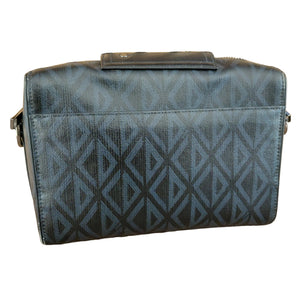 Sac à bandoulière Dior en toile Diamond noir / bleu
