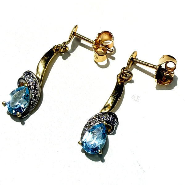 Boucles d'oreilles en or jaune et blanc 18k - 1.83 G