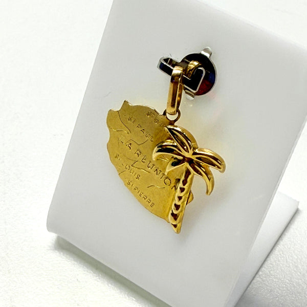 Pendentif Carte de la Réunion en Or Jaune 18K - 0.95 Grs