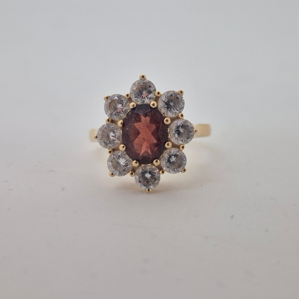 Bague Marguerite en Or Jaune 18K avec oxydes