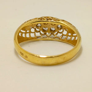 Bague Artisanale en Or Jaune avec Topazes