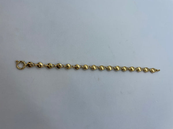 Bracelet en or 18 carats avec grenats incrustés - 18.5 Cm