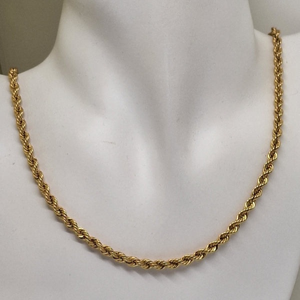 Collier Matinée Maille Torsadé Or Jaune 18K 14.67 Grs