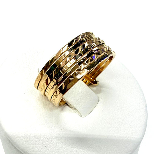 Bague semainier en or jaune 18K-taille 52
