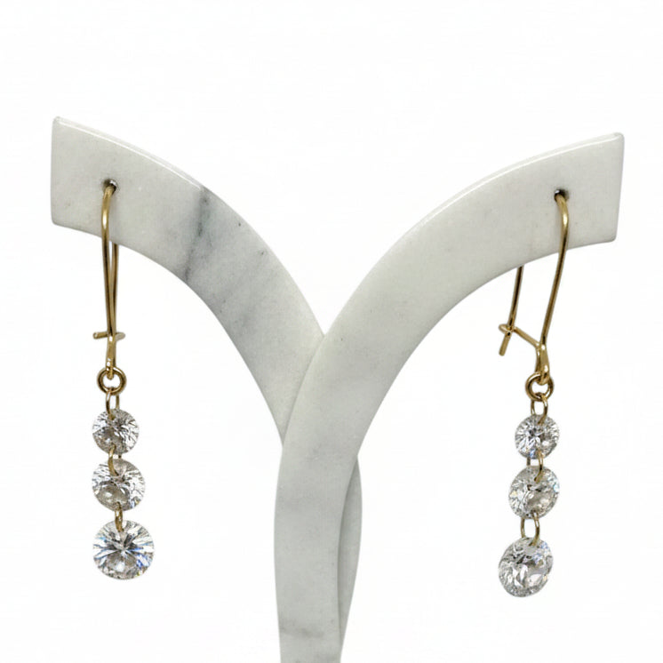 Boucles d'Oreilles Pendantes Or Jaune 18K
