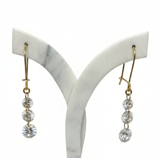 Boucles d'Oreilles Pendantes Or Jaune 18K