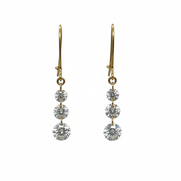 Boucles d'Oreilles Pendantes Or Jaune 18K