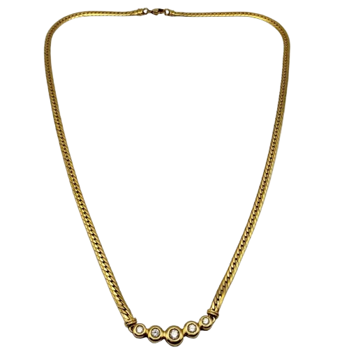 Collier Princesse en Or Jaune avec Diamants 18k - 9,54g