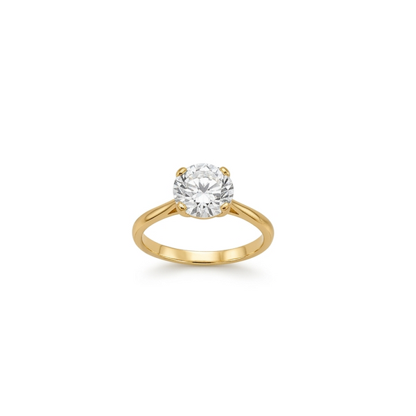 Bague Demi Tour en Or Jaune 18K - Diamants - Taille 48 - 2.30G