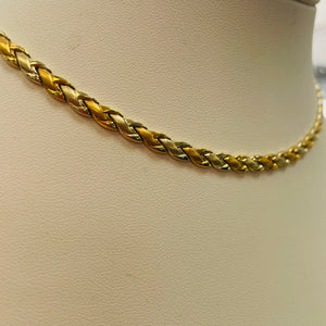 Collier Ras du Cou en Or Jaune et Or Gris 18K 21.12 Grs