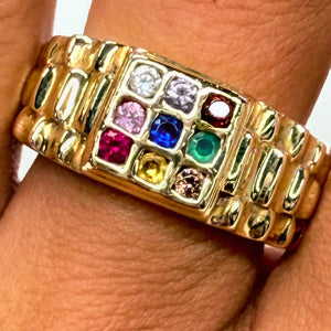 Bague 9 Planètes Or Jaune 18k - Taille 60