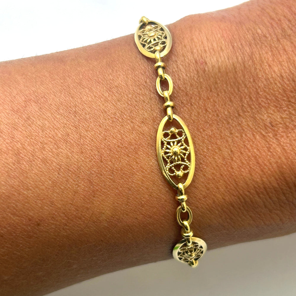 Bracelet Filigrane en Or Jaune 18 Carats