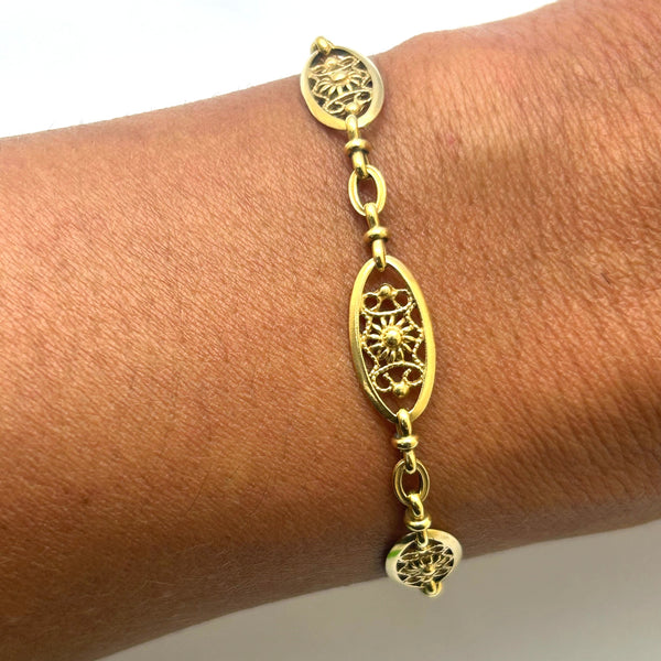 Bracelet Filigrane en Or Jaune 18 Carats