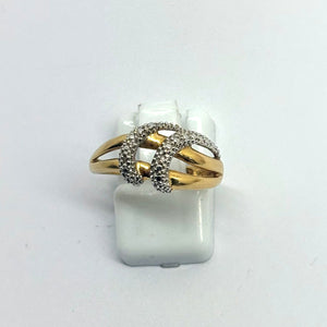 Bague ancienne en or 18 carats avec 2 diamants