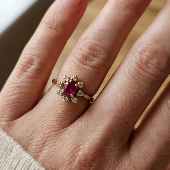 Bague Marguerite Or Jaune 18 K - Taille 55 - 2.05 G