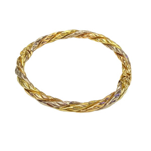 Bracelet Jonc Torsadé en Trois Ors Jaune/Blanc/Rosé - 14.06G
