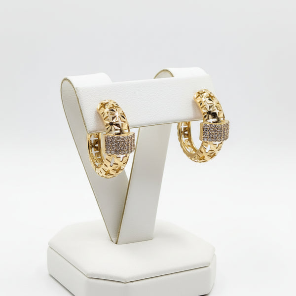 Boucles d'oreilles Dormeuses en Or Jaune 18K 3.64 Grs