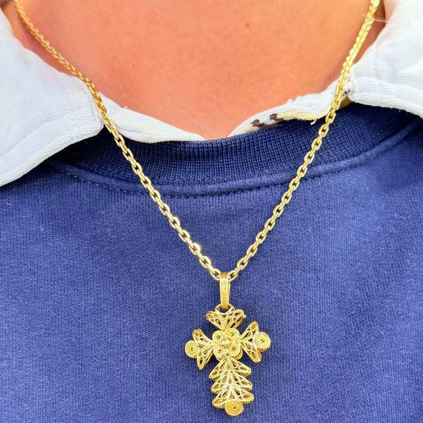 Pendentif Croix en Or jaune 18 K