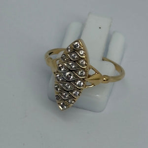 Bague Marquise en Or Jaune 18K - Taille 56 - 2.87g