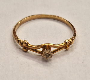 Solitaire en Or Jaune 18K avec Diamant 0.02ct