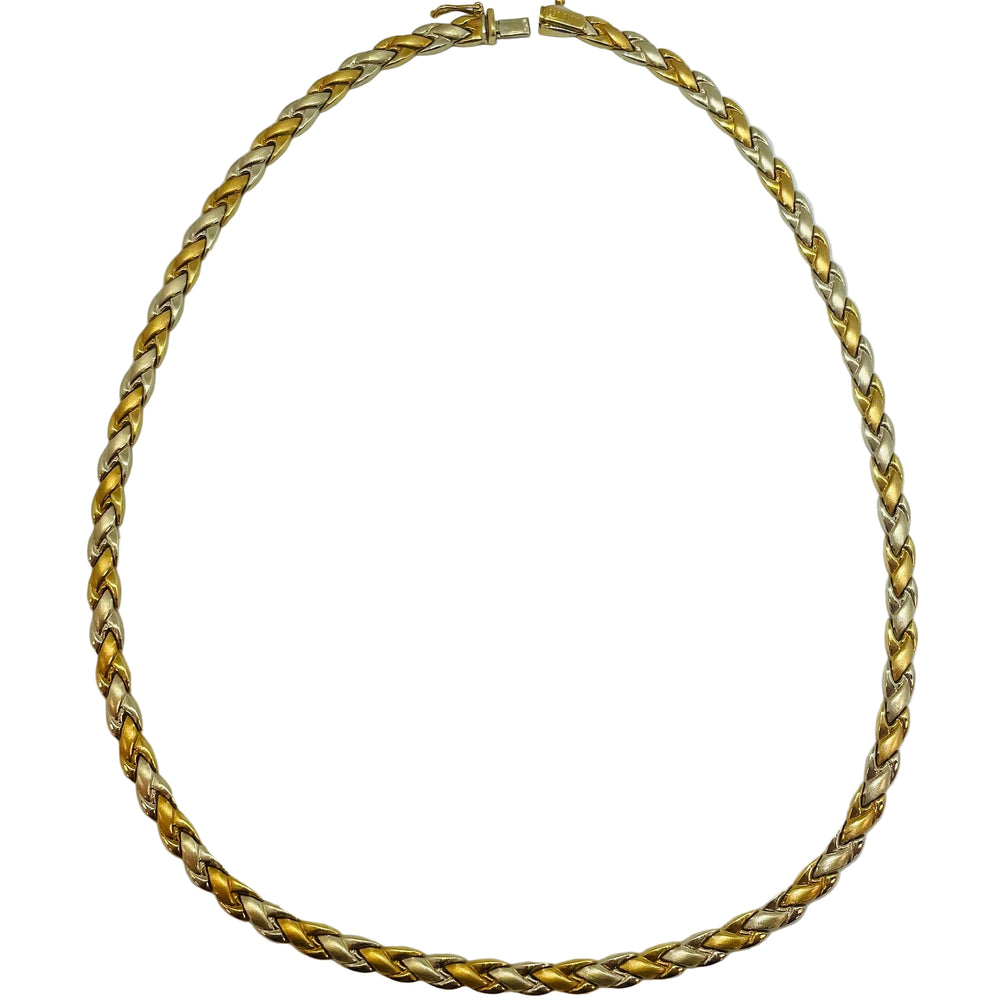 Collier Ras du Cou en Or Jaune et Or Gris 18K 21.12 Grs