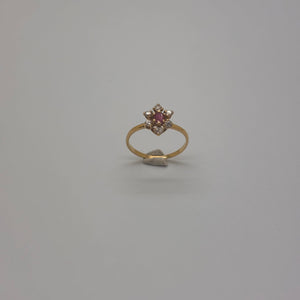 Bague Marguerite en Or Jaune 18K - Taille 50.5