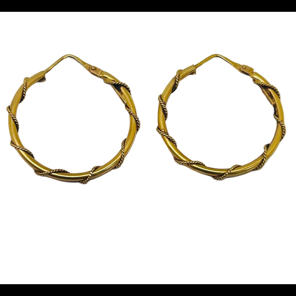 Boucles d'oreilles créoles en or jaune 18K - 4gr