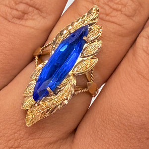 Bague Marquise Or Jaune 14 K - Taille 53