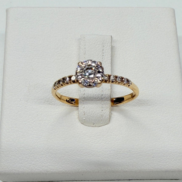 Bague or jaune 750 avec diamants
