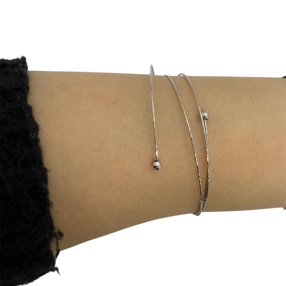 Bracelet Jonc en Or Blanc 18 Carats - 3.01 Grs
