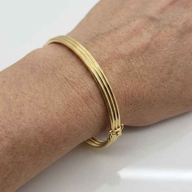 Bracelet Jonc Or Jaune 18 K - 13.51 G