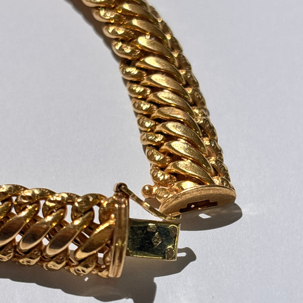 Bracelet Jonc en Or Jaune 18 Carats Maille Américaine - 16.02 Grs