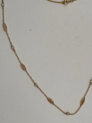 Collier Ras du Cou Or Jaune 750 et Perles Fines