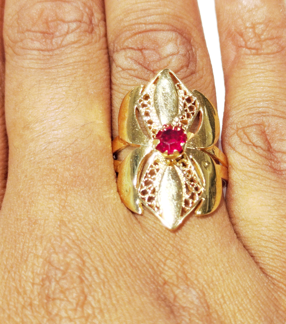 Bague en Or Jaune 14K Taille-56