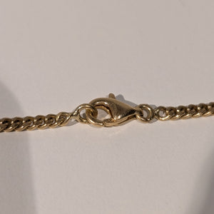 Collier Or Jaune Ras du Cou Gourmette 18K Lg 40cm