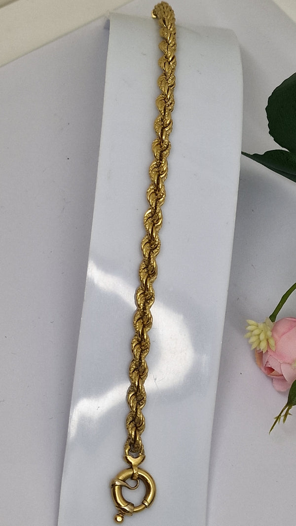 Bracelet Maillon Torsadé en Or Jaune 18K 10.16 Grs