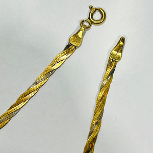 Bracelet trois or 18 carats en maillon tressé