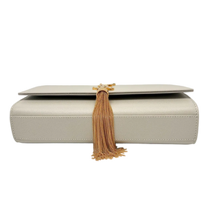 Sac Saint Laurent Kate Tassel en cuir blanc