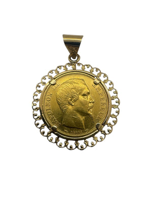 Pendentif 20 Francs Napoléon III en Or Jaune 1853
