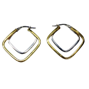 Créoles en Or Jaune et Blanc 18K