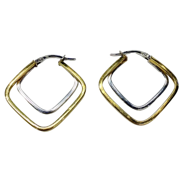 Créoles en Or Jaune et Blanc 18K