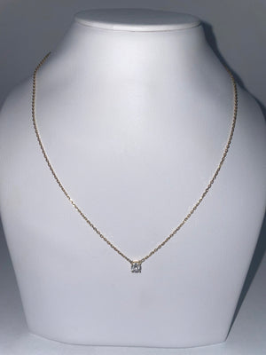 Collier Princesse en Or Jaune 18K avec Diamant 0.25 Carat
