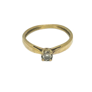 Bague solitaire en or jaune avec diamant