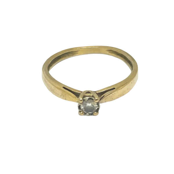 Bague solitaire en or jaune avec diamant