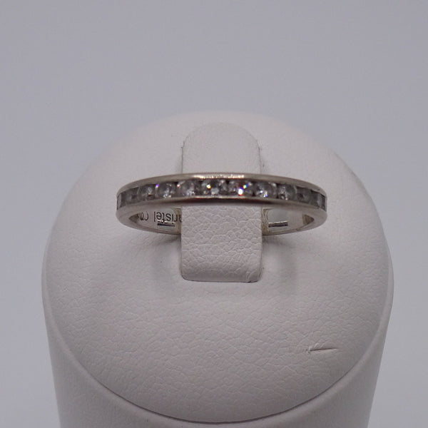 Alliance Or Blanc 18 Carats avec Diamants Taille 56