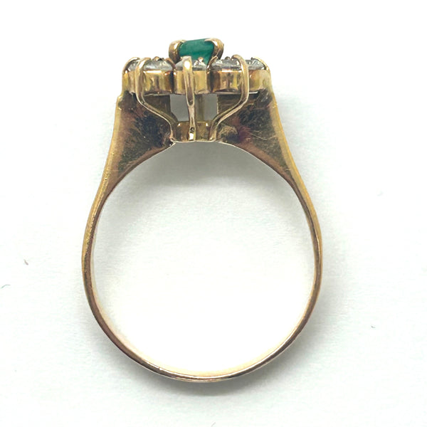 Jolie Bague Marguerite Émeraude Oxydes