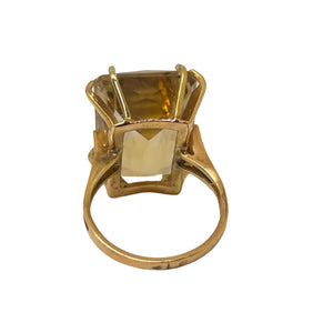 Bague Ancienne Or Jaune 18K avec Citrine 52