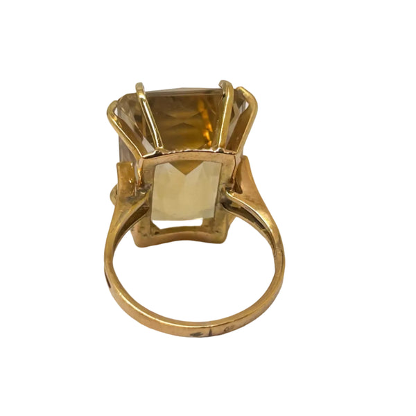 Bague Ancienne Or Jaune 18K avec Citrine 52