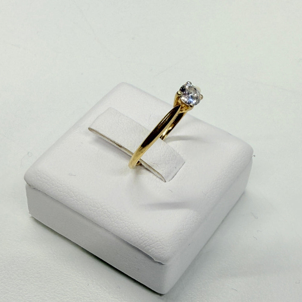 Bague solitaire en Or jaune 18K - 1G - Taille 49
