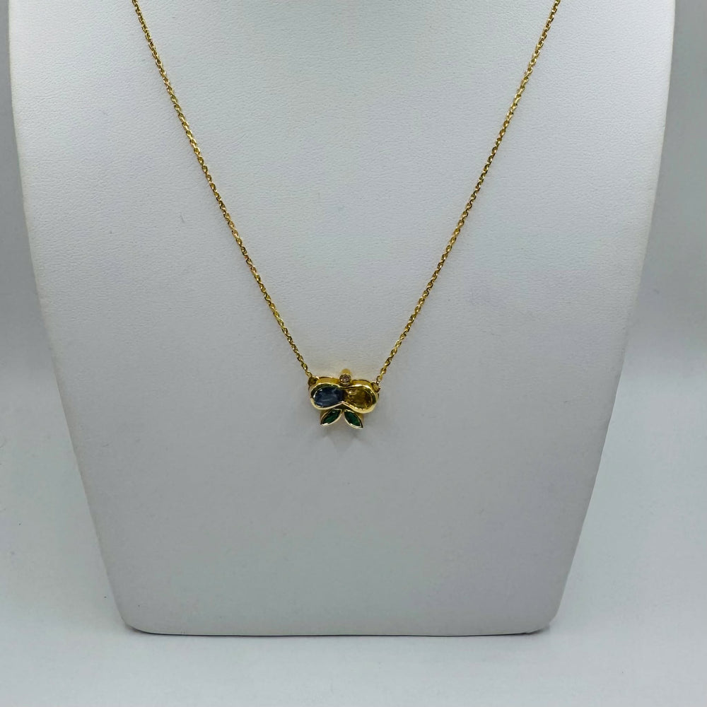 Collier Matinée Or Jaune 18K Diamant Tête d'Aigle